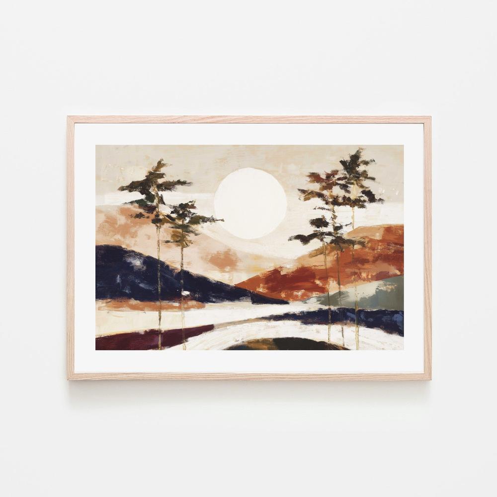 Japanese Mountain Landscape-by-Chromatic Storm Studio-wall-art-print-canvas-poster-framed-Gioia