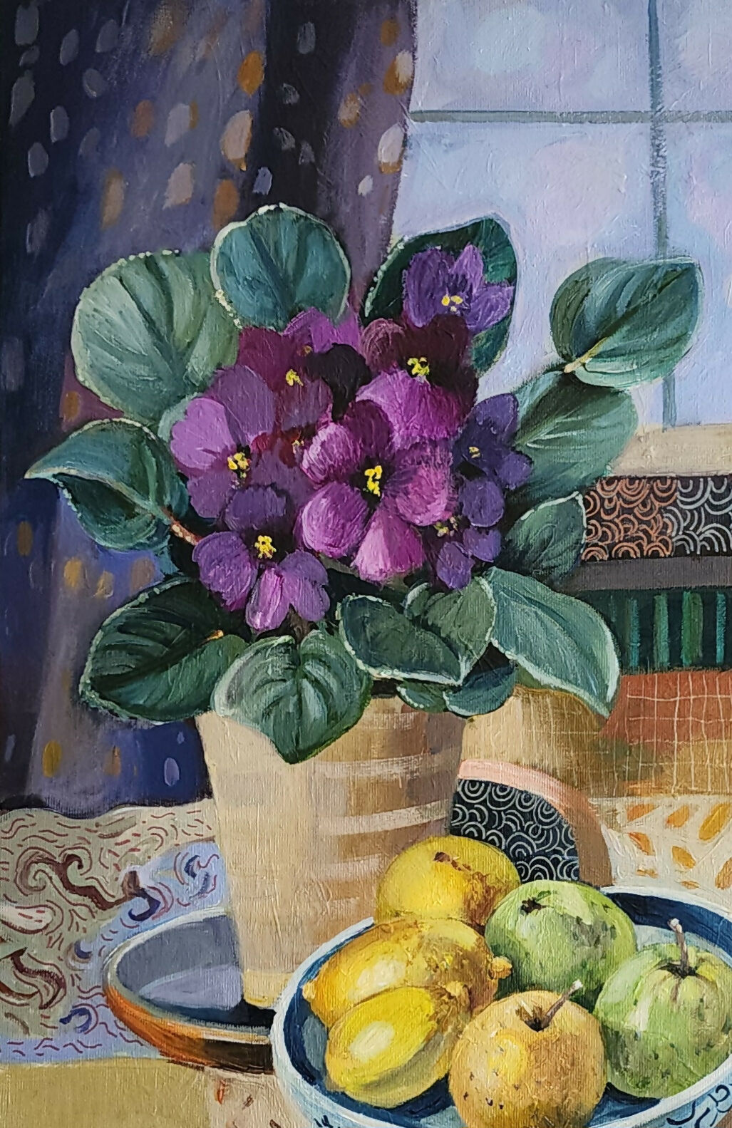 African Violets with Lemons