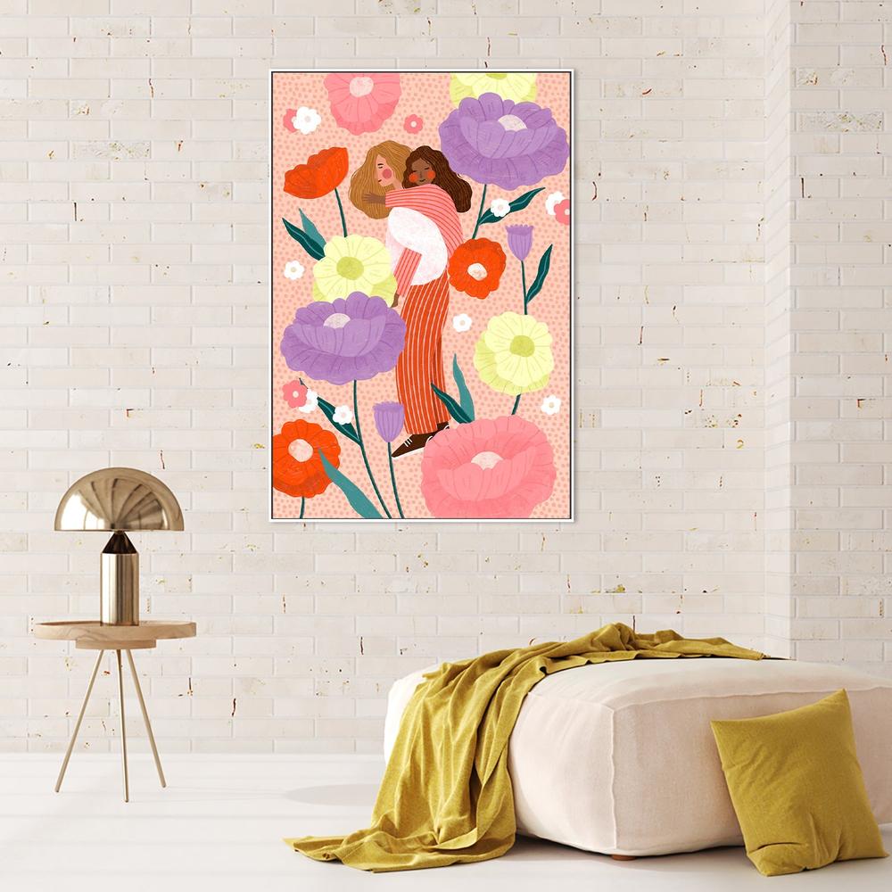 Joyful Floral Embrace-by-Bea Muller-wall-art-print-canvas-poster-framed-Gioia