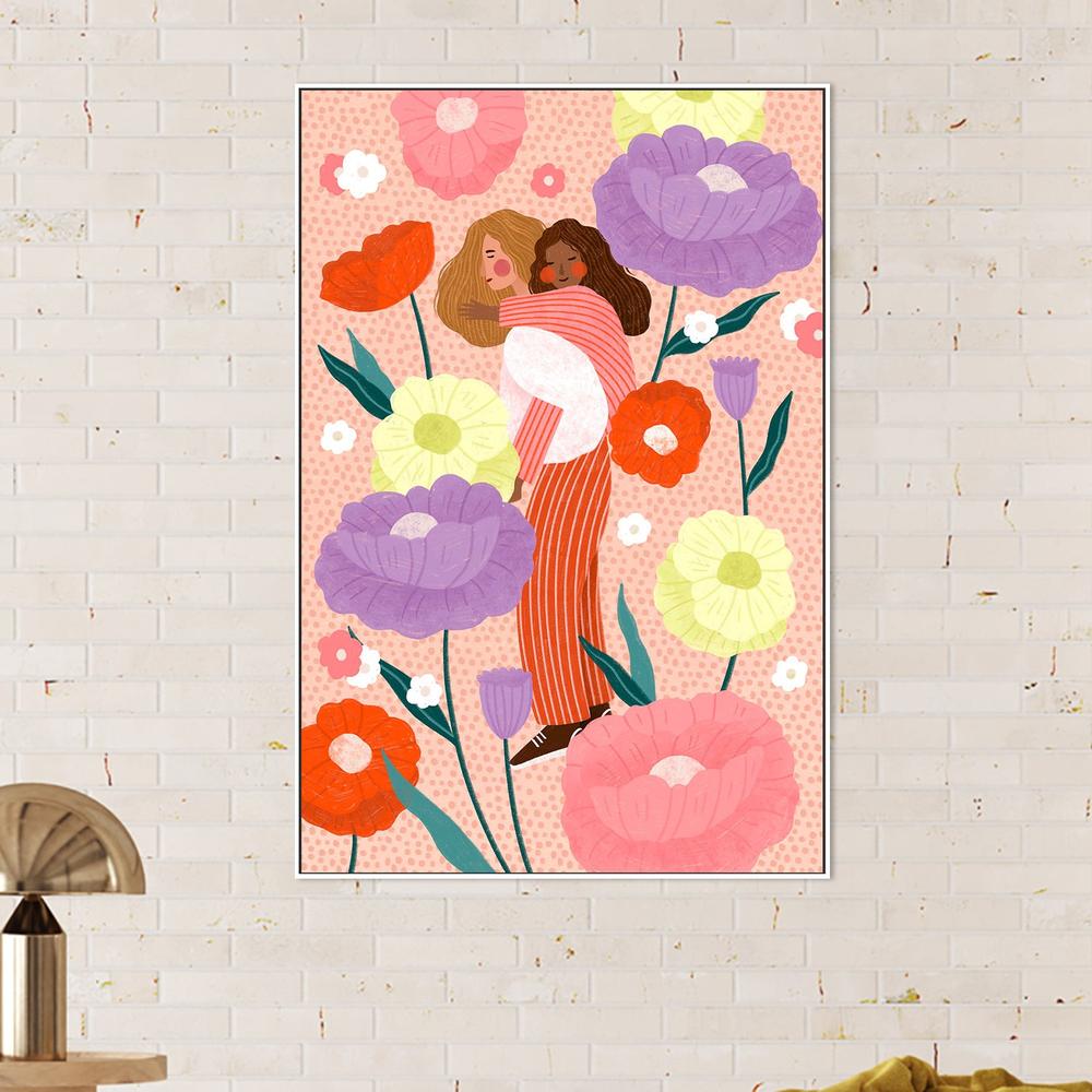 Joyful Floral Embrace-by-Bea Muller-wall-art-print-canvas-poster-framed-Gioia