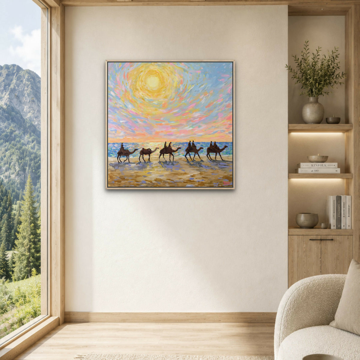 Mindil Beach Sunset Camels. Original hand-painted artwork by Meredith Howse.