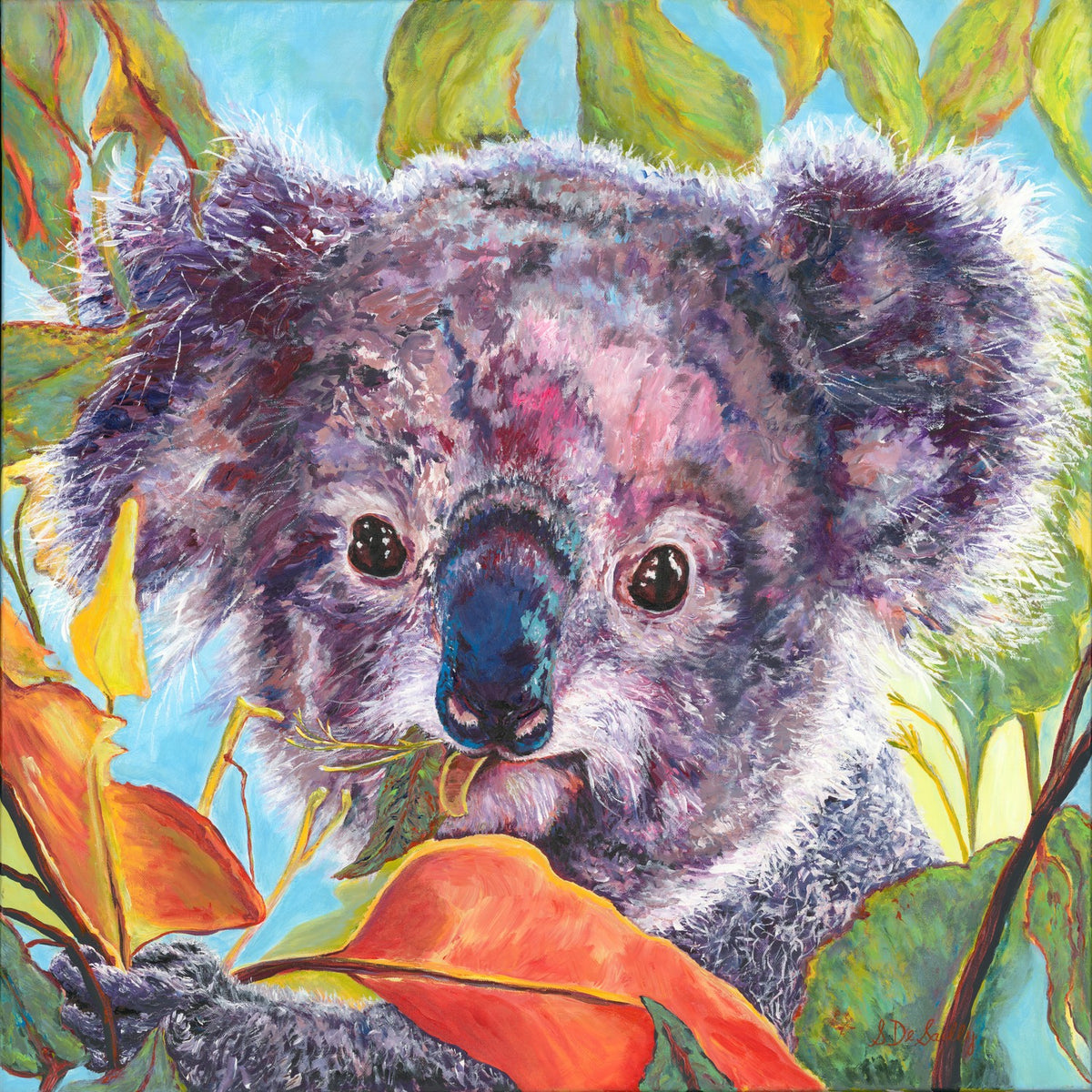 Koala Love scan-by-Sharon DeSailly-wall-art-print-canvas-poster-framed-Gioia