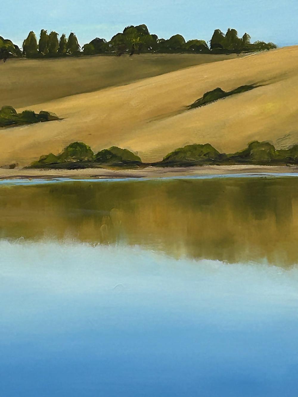 Lauriston Reservoir-by-Pamela Gleeson-wall-art-print-canvas-poster-framed-Gioia