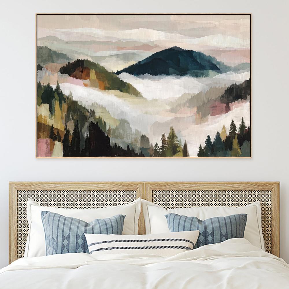 Layered Mountain Valley with Pine Trees-by-Jordão de Abreu-wall-art-print-canvas-poster-framed-Gioia