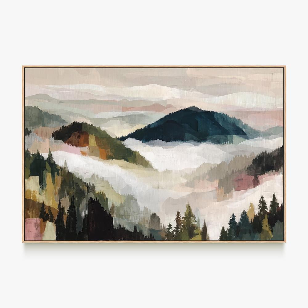 Layered Mountain Valley with Pine Trees-by-Jordão de Abreu-wall-art-print-canvas-poster-framed-Gioia