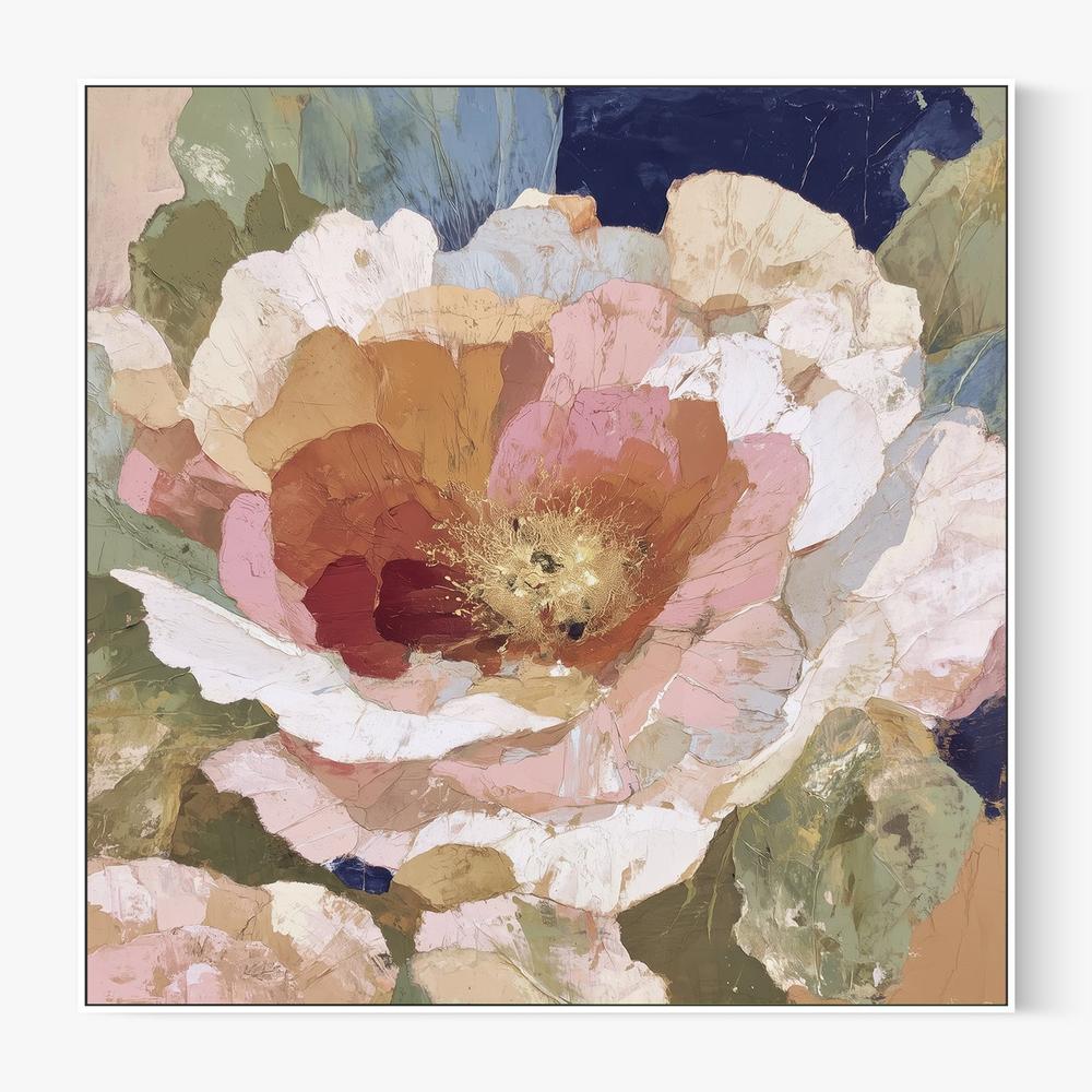 Layered Peony with Gold Details-by-Jordão de Abreu-wall-art-print-canvas-poster-framed-Gioia