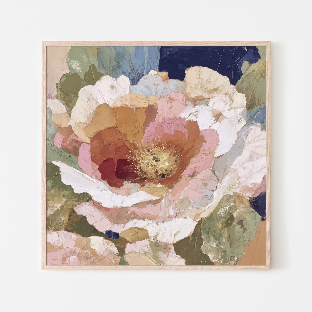 Layered Peony with Gold Details-by-Jordão de Abreu-wall-art-print-canvas-poster-framed-Gioia
