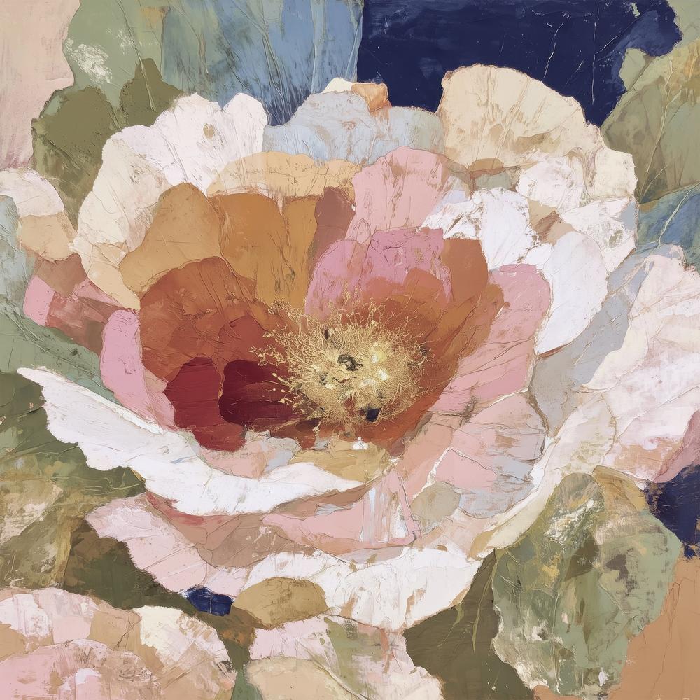 Layered Peony with Gold Details-by-Jordão de Abreu-wall-art-print-canvas-poster-framed-Gioia