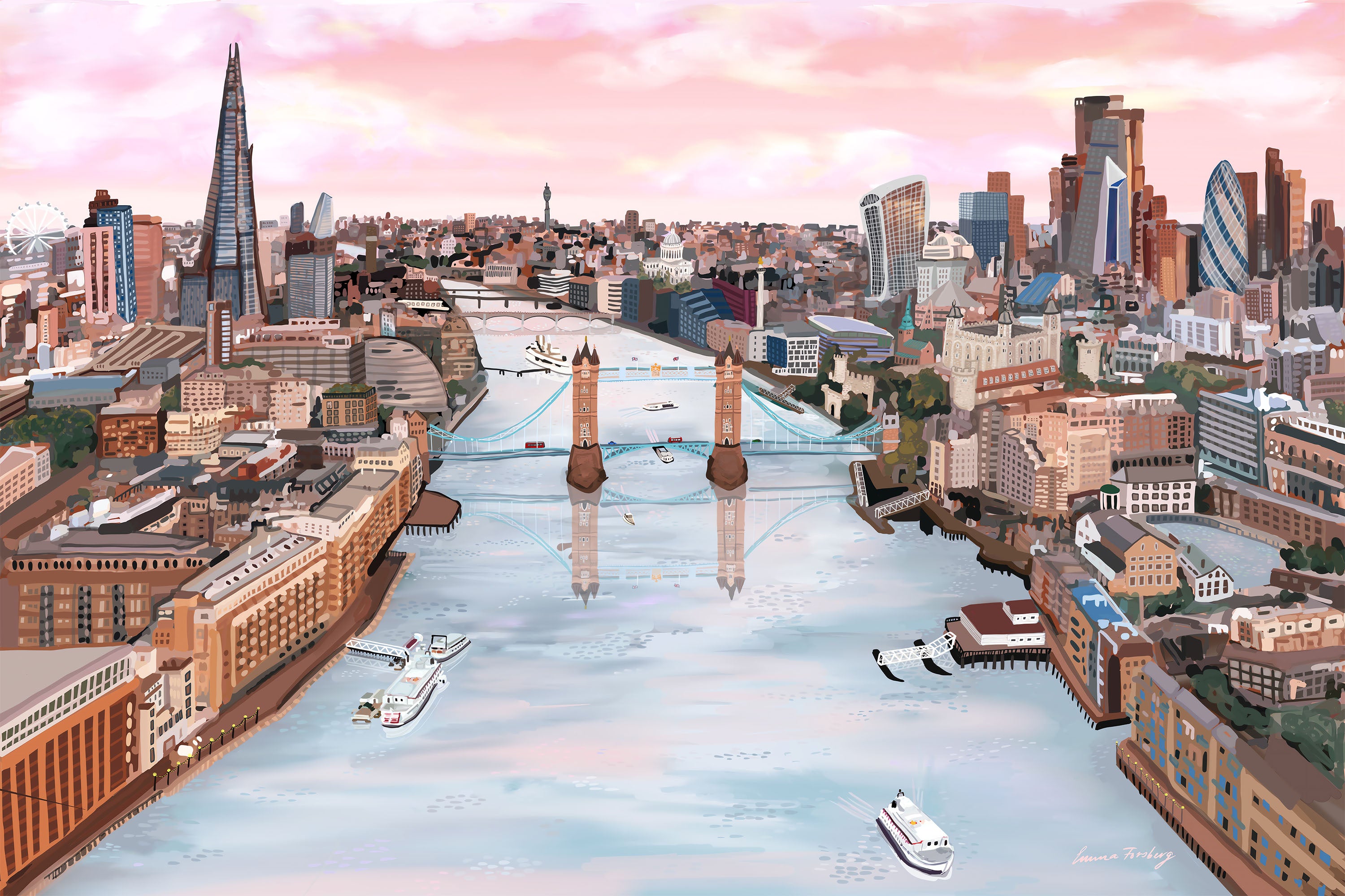 London Glow-by-Emma Forsberg-wall-art-print-canvas-poster-framed-Gioia