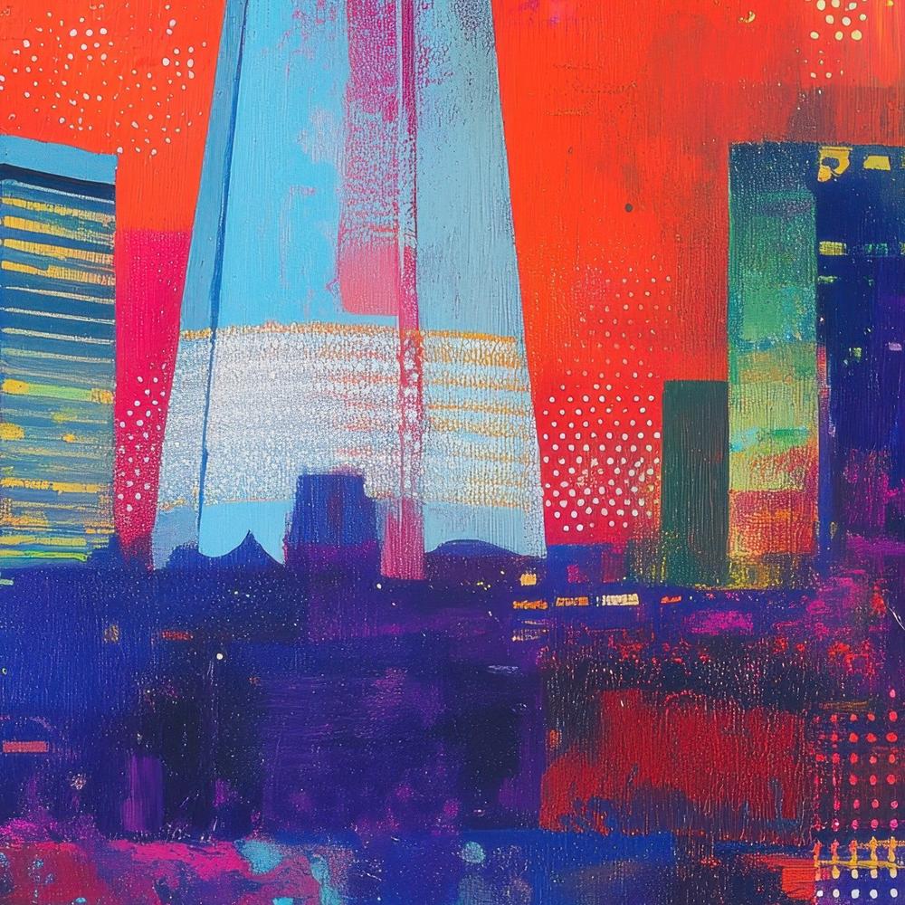 London Skyline in Neon-by-Chromatic Storm Studio-wall-art-print-canvas-poster-framed-Gioia