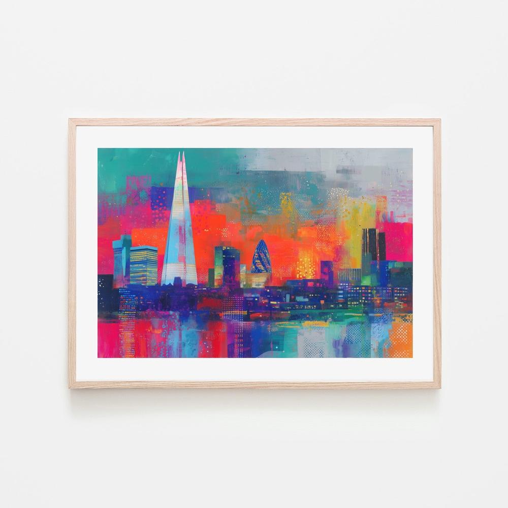 London Skyline in Neon-by-Chromatic Storm Studio-wall-art-print-canvas-poster-framed-Gioia