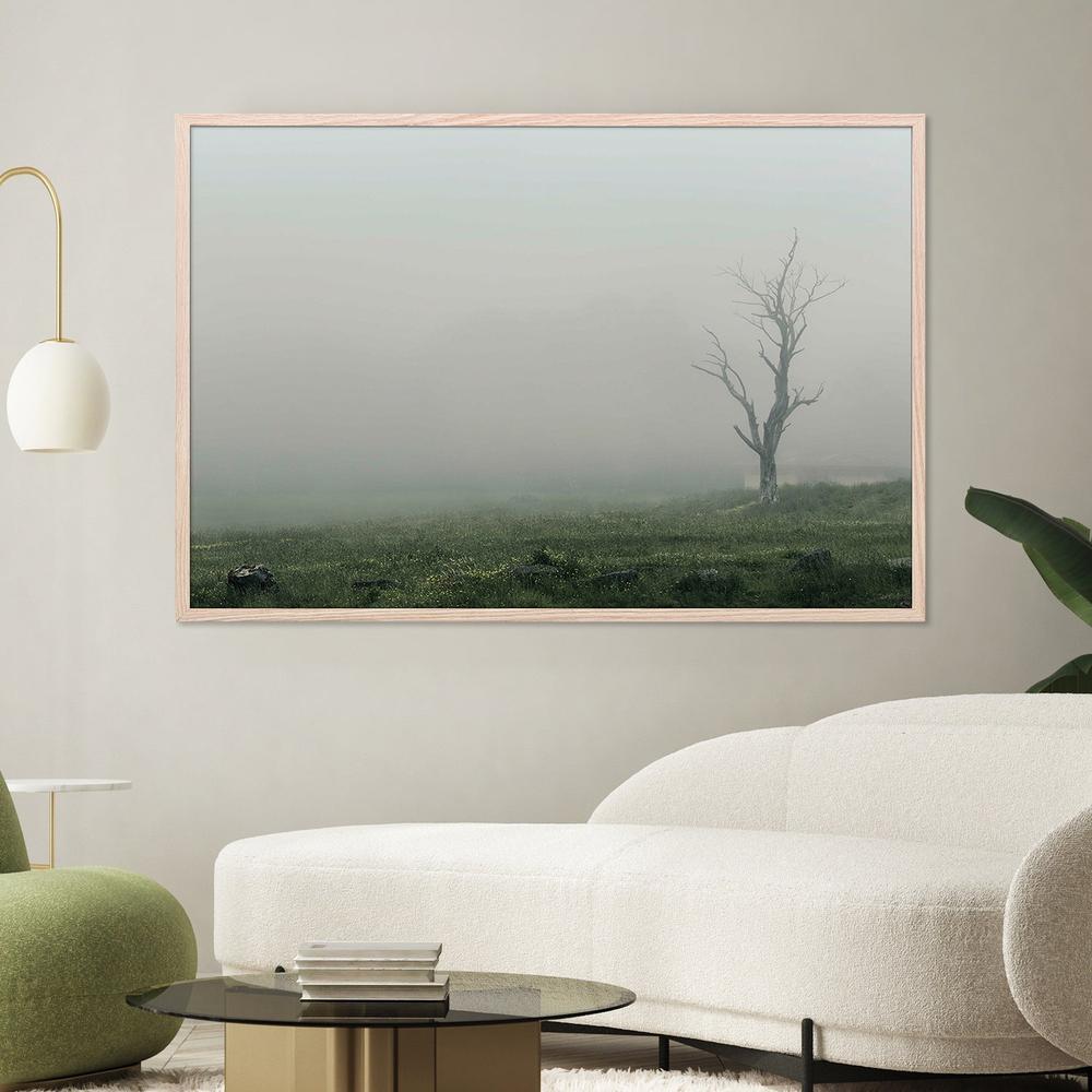 Lone Tree in a Foggy Landscape (Hollow)-by-Andrew Paranavitana-wall-art-print-canvas-poster-framed-Gioia