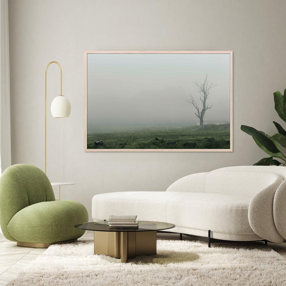 Lone Tree in a Foggy Landscape (Hollow)-by-Andrew Paranavitana-wall-art-print-canvas-poster-framed-Gioia