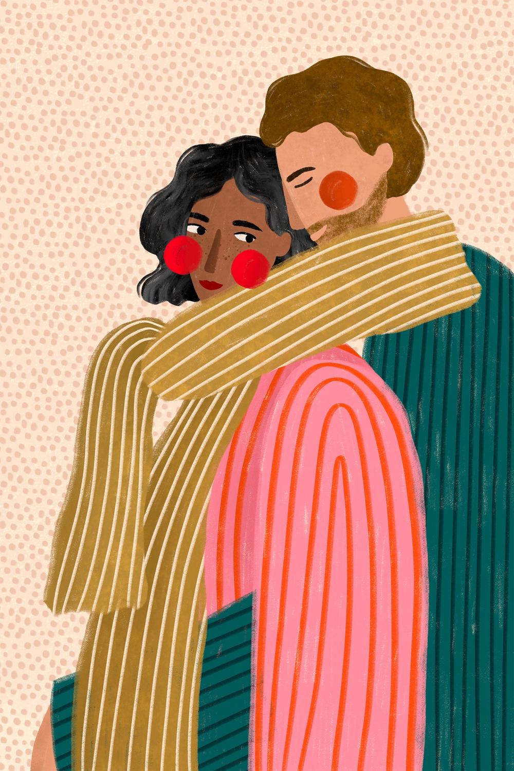 Loving Couple Embrace-by-Bea Muller-wall-art-print-canvas-poster-framed-Gioia
