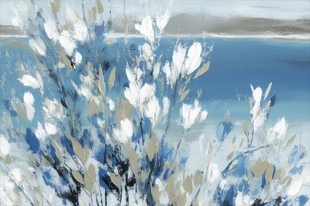 Magnolias Above Cobalt Water-by-Chromatic Storm Studio-wall-art-print-canvas-poster-framed-Gioia