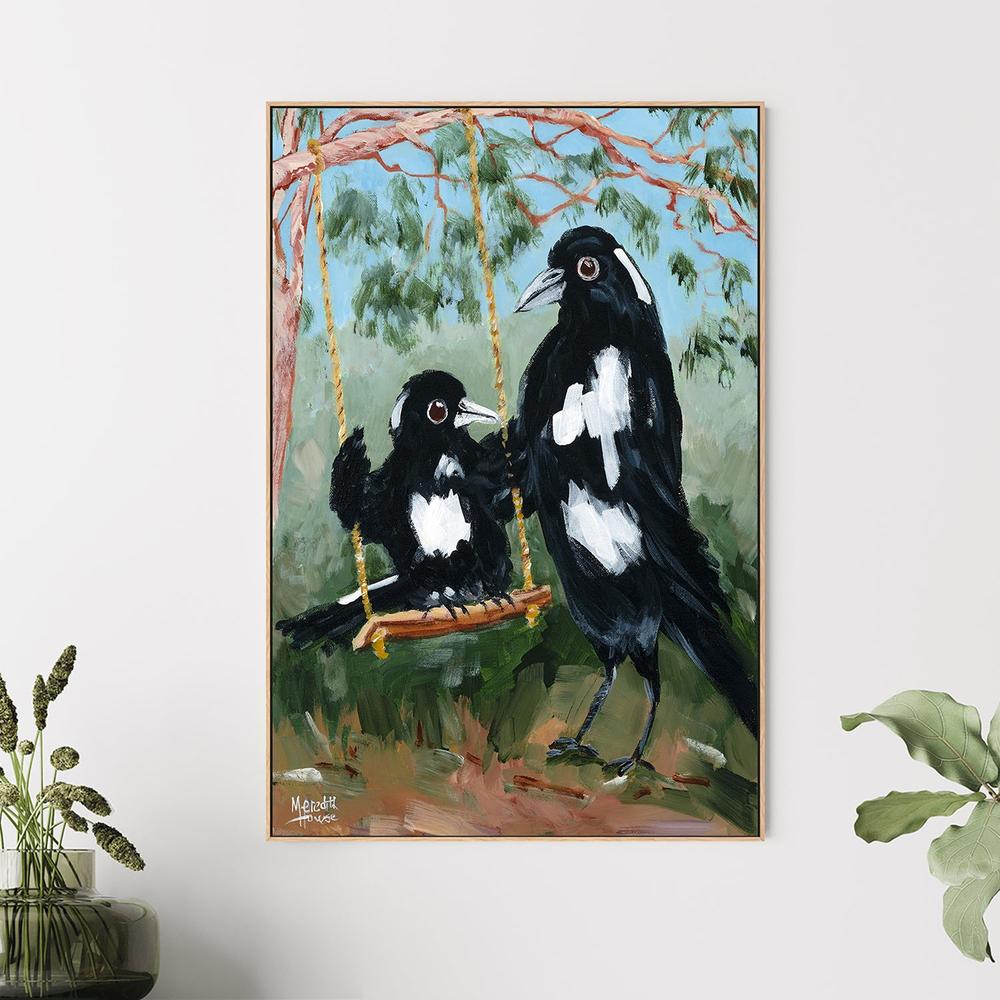 Magpie Swing-by-Meredith Howse-wall-art-print-canvas-poster-framed-Gioia
