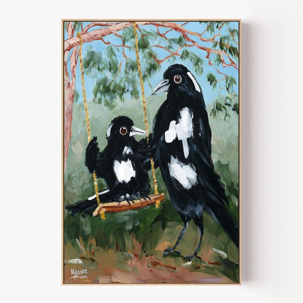 Magpie Swing-by-Meredith Howse-wall-art-print-canvas-poster-framed-Gioia