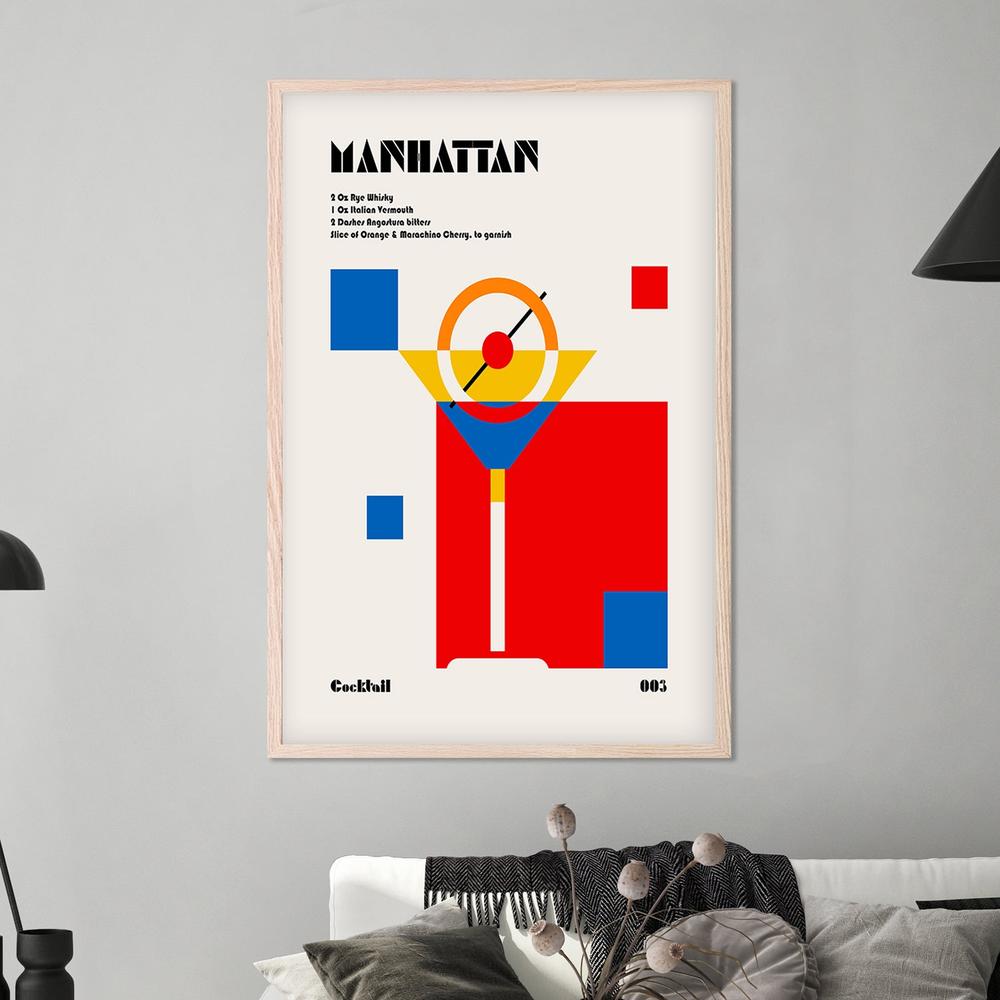 Manhattan Cocktail Abstract-by-Retrodrome-wall-art-print-canvas-poster-framed-Gioia