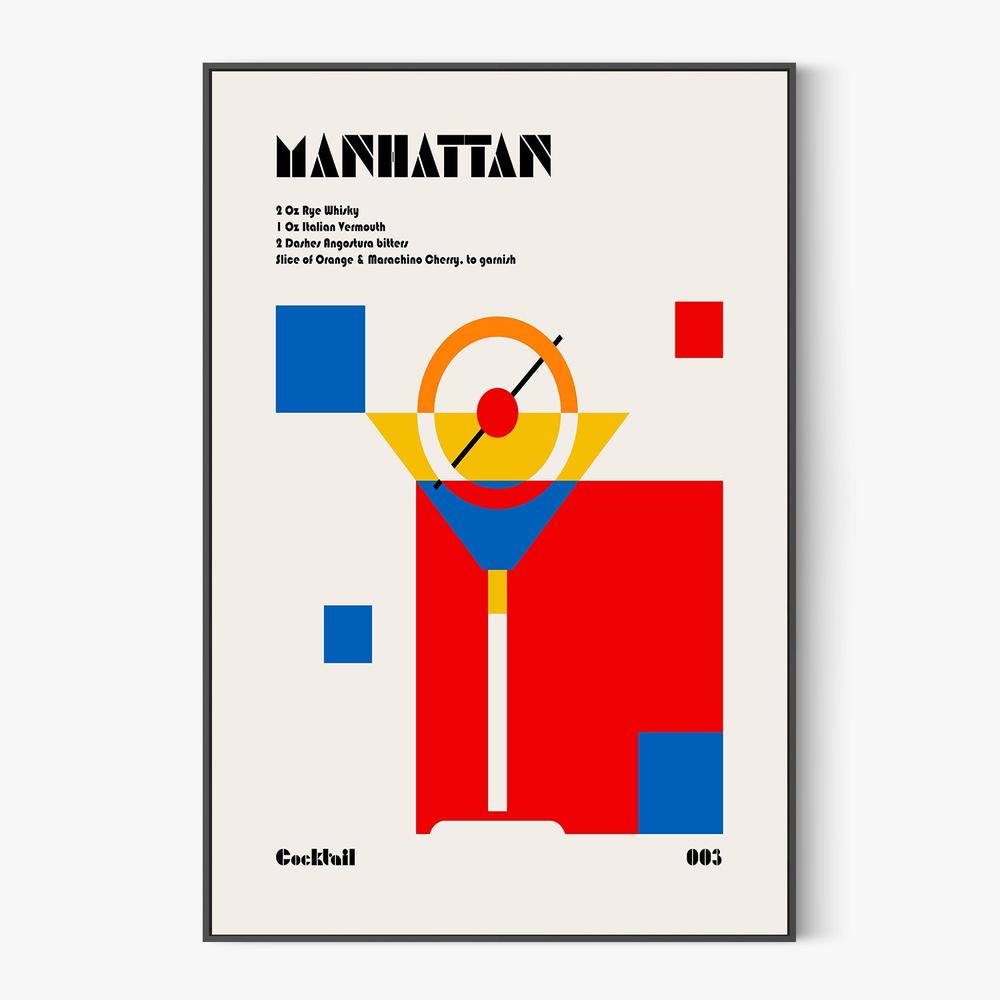 Manhattan Cocktail Abstract-by-Retrodrome-wall-art-print-canvas-poster-framed-Gioia