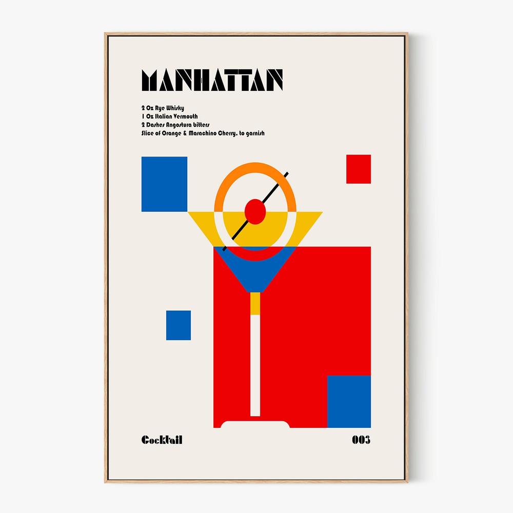 Manhattan Cocktail Abstract-by-Retrodrome-wall-art-print-canvas-poster-framed-Gioia