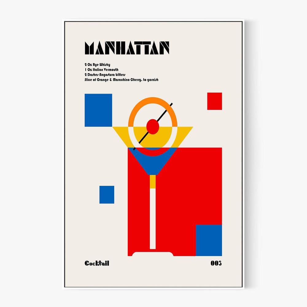 Manhattan Cocktail Abstract-by-Retrodrome-wall-art-print-canvas-poster-framed-Gioia