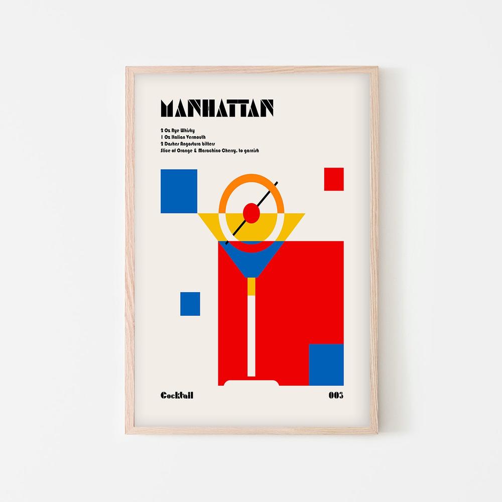 Manhattan Cocktail Abstract-by-Retrodrome-wall-art-print-canvas-poster-framed-Gioia