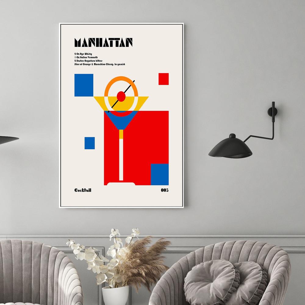 Manhattan Cocktail Abstract-by-Retrodrome-wall-art-print-canvas-poster-framed-Gioia