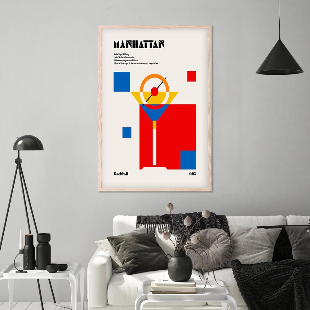 Manhattan Cocktail Abstract-by-Retrodrome-wall-art-print-canvas-poster-framed-Gioia