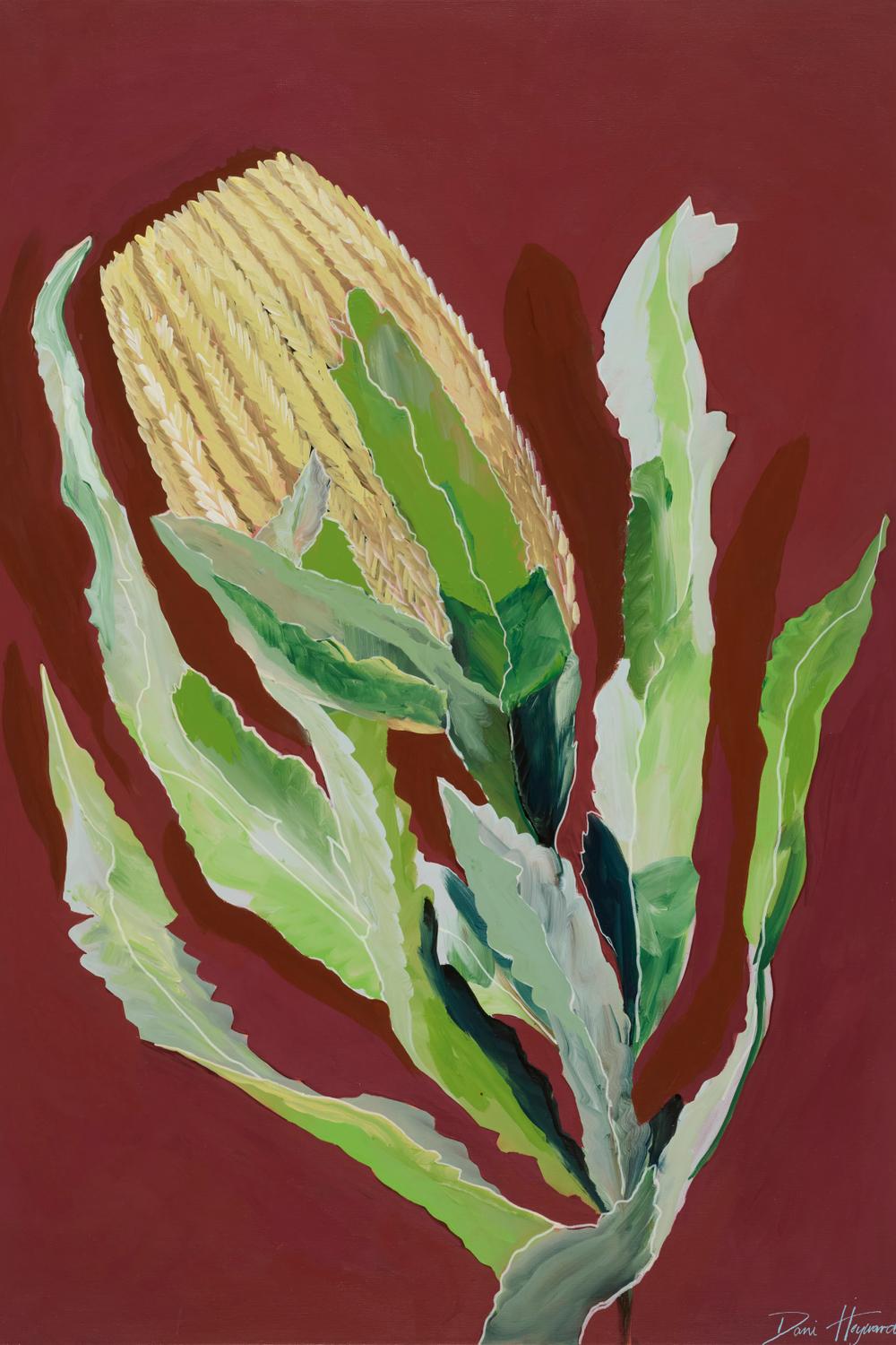 Maroon Banksia-by-Dani Heyward-wall-art-print-canvas-poster-framed-Gioia