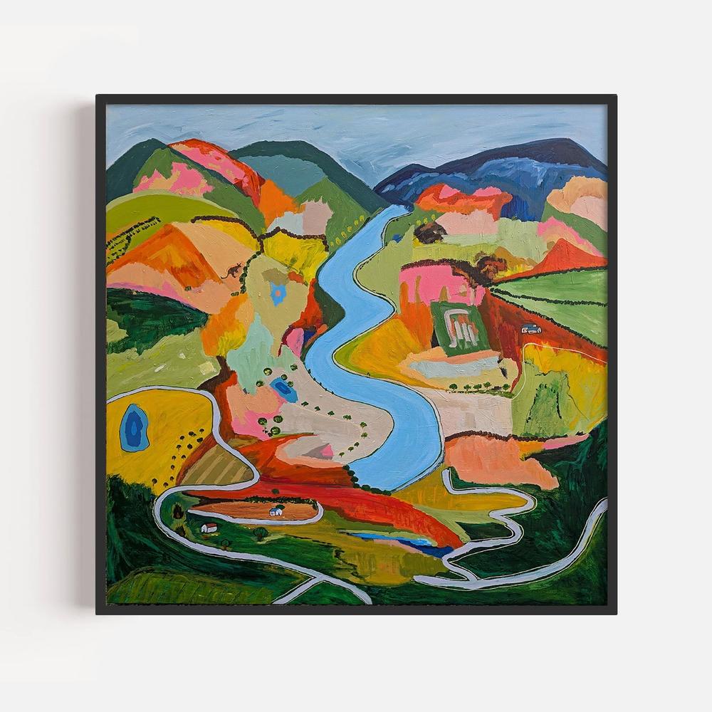 Meandering Through Color-by-Alpana Rai-wall-art-print-canvas-poster-framed-Gioia