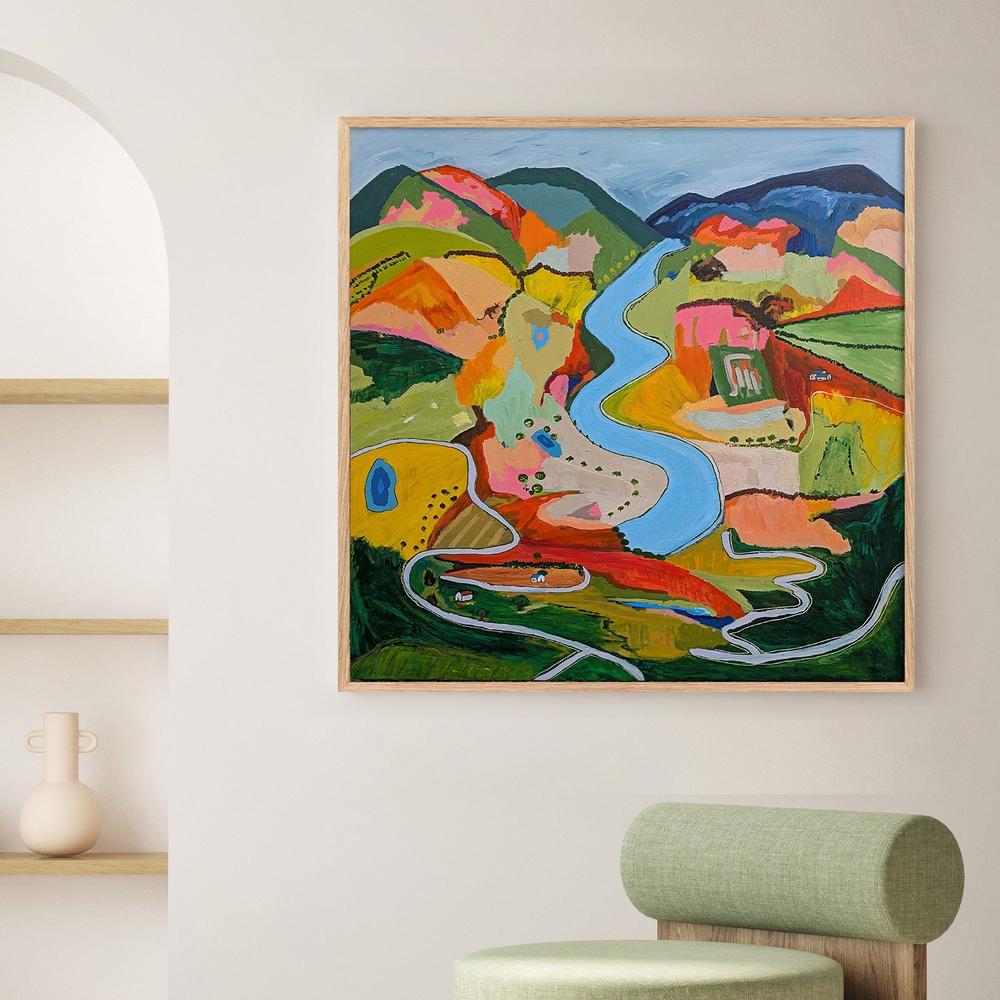 Meandering Through Color-by-Alpana Rai-wall-art-print-canvas-poster-framed-Gioia