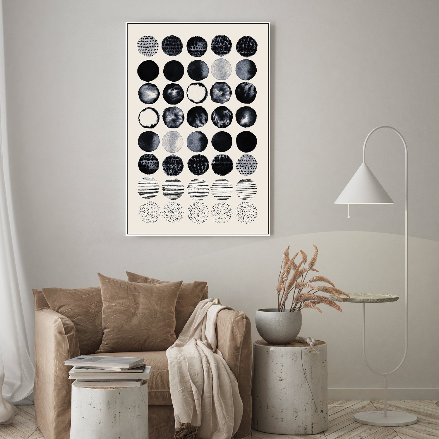 Meditation Circles B - Portrait 2-by-Danushka Abeygoda-wall-art-print-canvas-poster-framed-Gioia