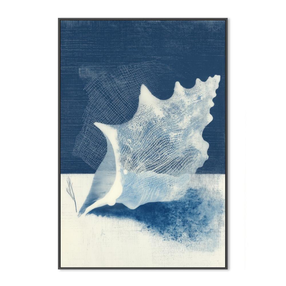 Minimal Conch Shell Profile-by-Chromatic Storm Studio-wall-art-print-canvas-poster-framed-Gioia