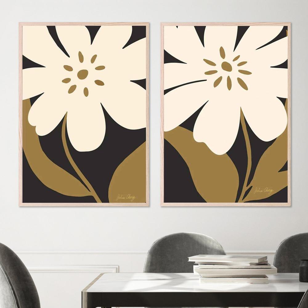 Minimalist Cream Bloom & Modern Cream Bloom, Set Of 2-by-Julia Cheney-wall-art-print-canvas-poster-framed-Gioia