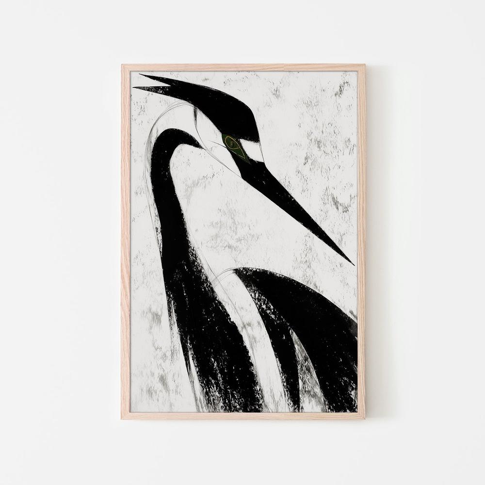 Minimalist Heron-by-Jordão de Abreu-wall-art-print-canvas-poster-framed-Gioia