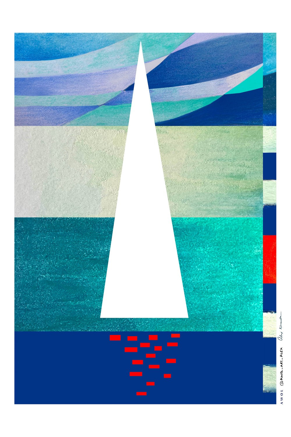 Minimalist Ocean Sail-by-Alex Nereuta-wall-art-print-canvas-poster-framed-Gioia