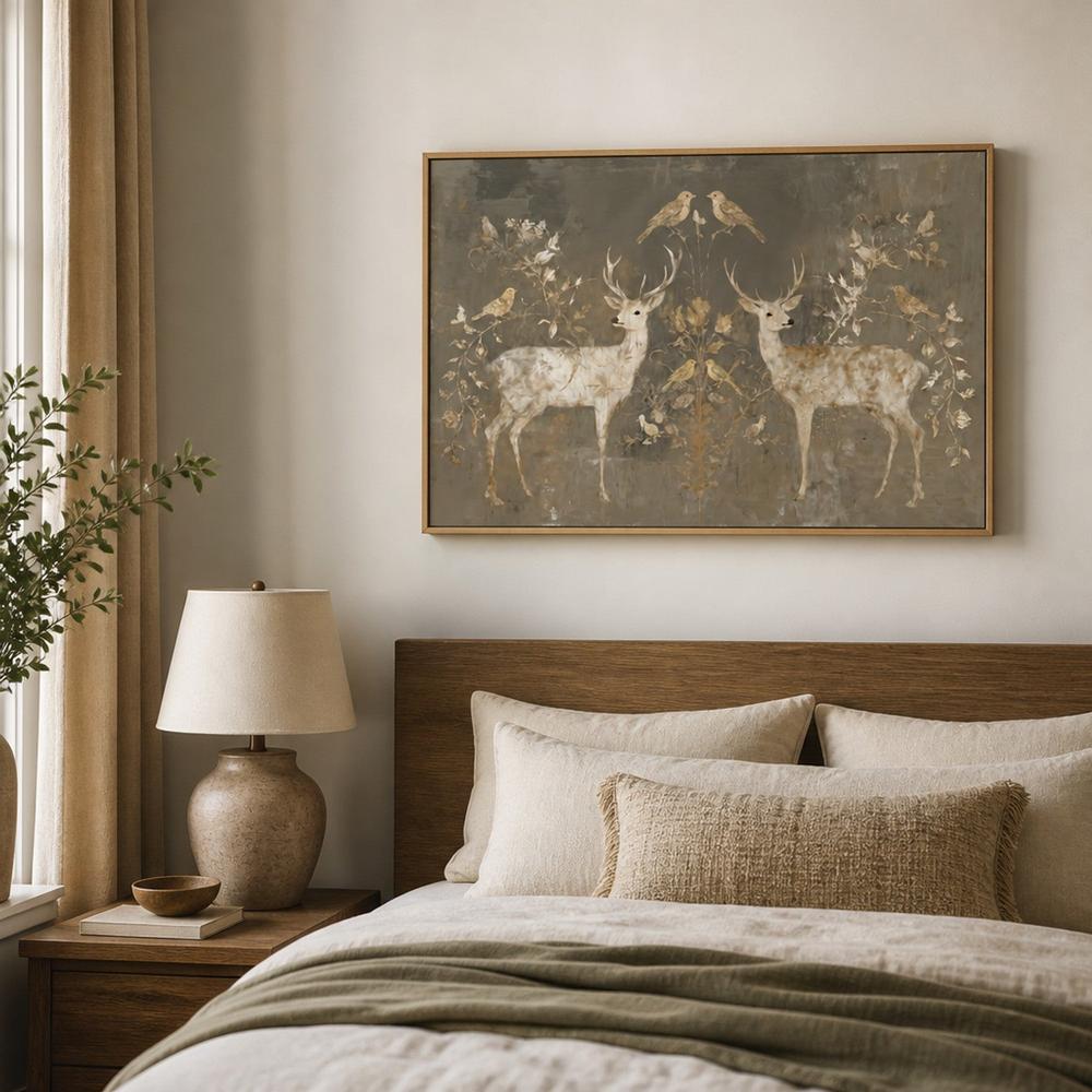 Mirrored Fawn Pair-by-Chromatic Storm Studio-wall-art-print-canvas-poster-framed-Gioia