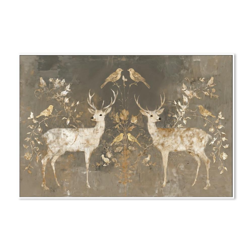 Mirrored Fawn Pair-by-Chromatic Storm Studio-wall-art-print-canvas-poster-framed-Gioia