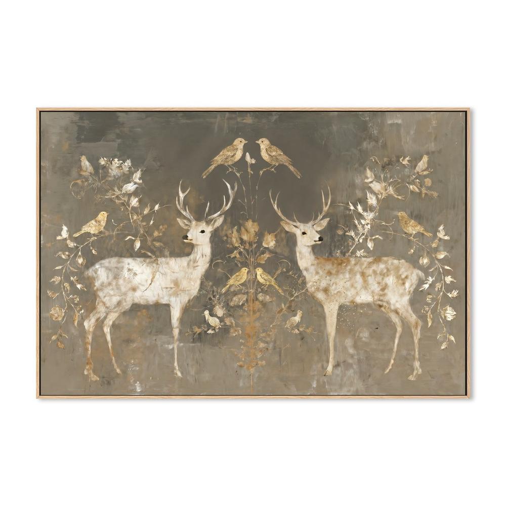 Mirrored Fawn Pair-by-Chromatic Storm Studio-wall-art-print-canvas-poster-framed-Gioia
