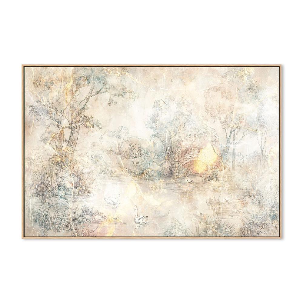 wall-art-print-canvas-poster-framed-Misty Lake Swans-4