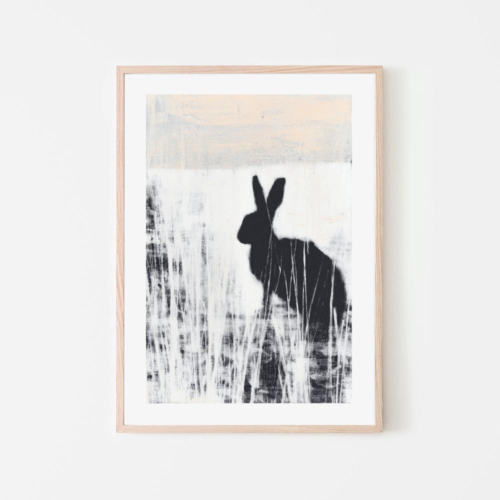 Misty Meadow Hare-by-Chromatic Storm Studio-wall-art-print-canvas-poster-framed-Gioia
