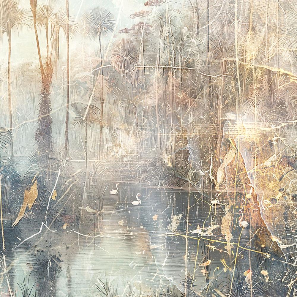 Misty Palm Wetlands-by-Rafal Kulik-wall-art-print-canvas-poster-framed-Gioia