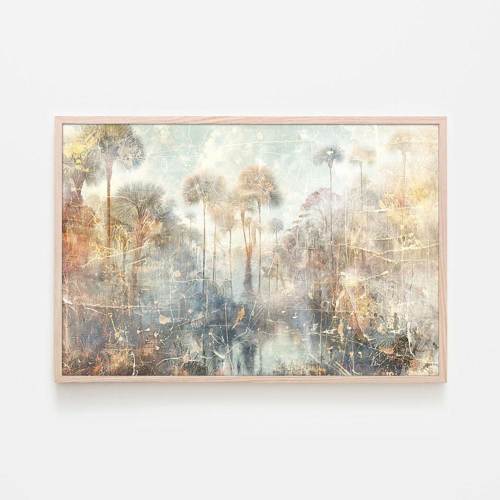Misty Palm Wetlands-by-Rafal Kulik-wall-art-print-canvas-poster-framed-Gioia