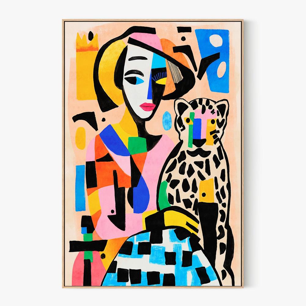 Modern Abstract Leopard Portrait-by-CATS AND DOTZ-wall-art-print-canvas-poster-framed-Gioia