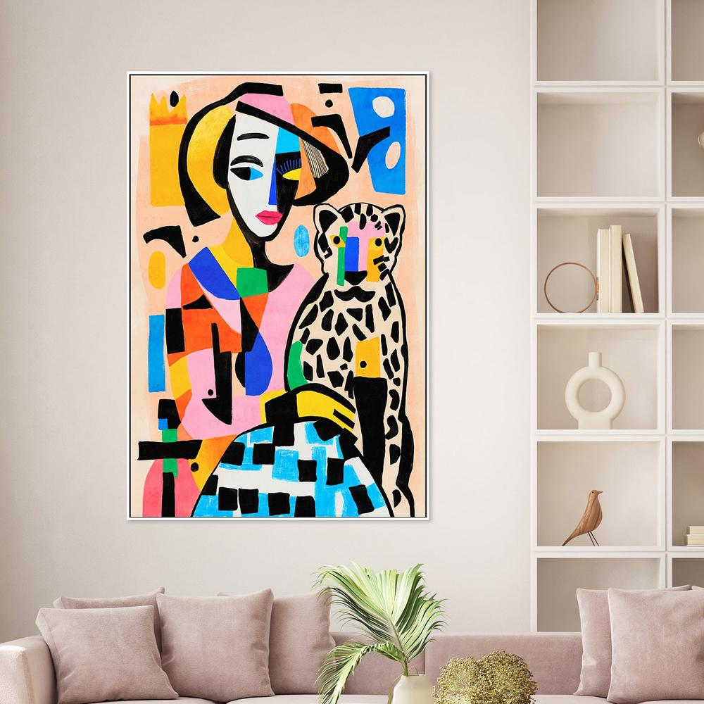 Modern Abstract Leopard Portrait-by-CATS AND DOTZ-wall-art-print-canvas-poster-framed-Gioia