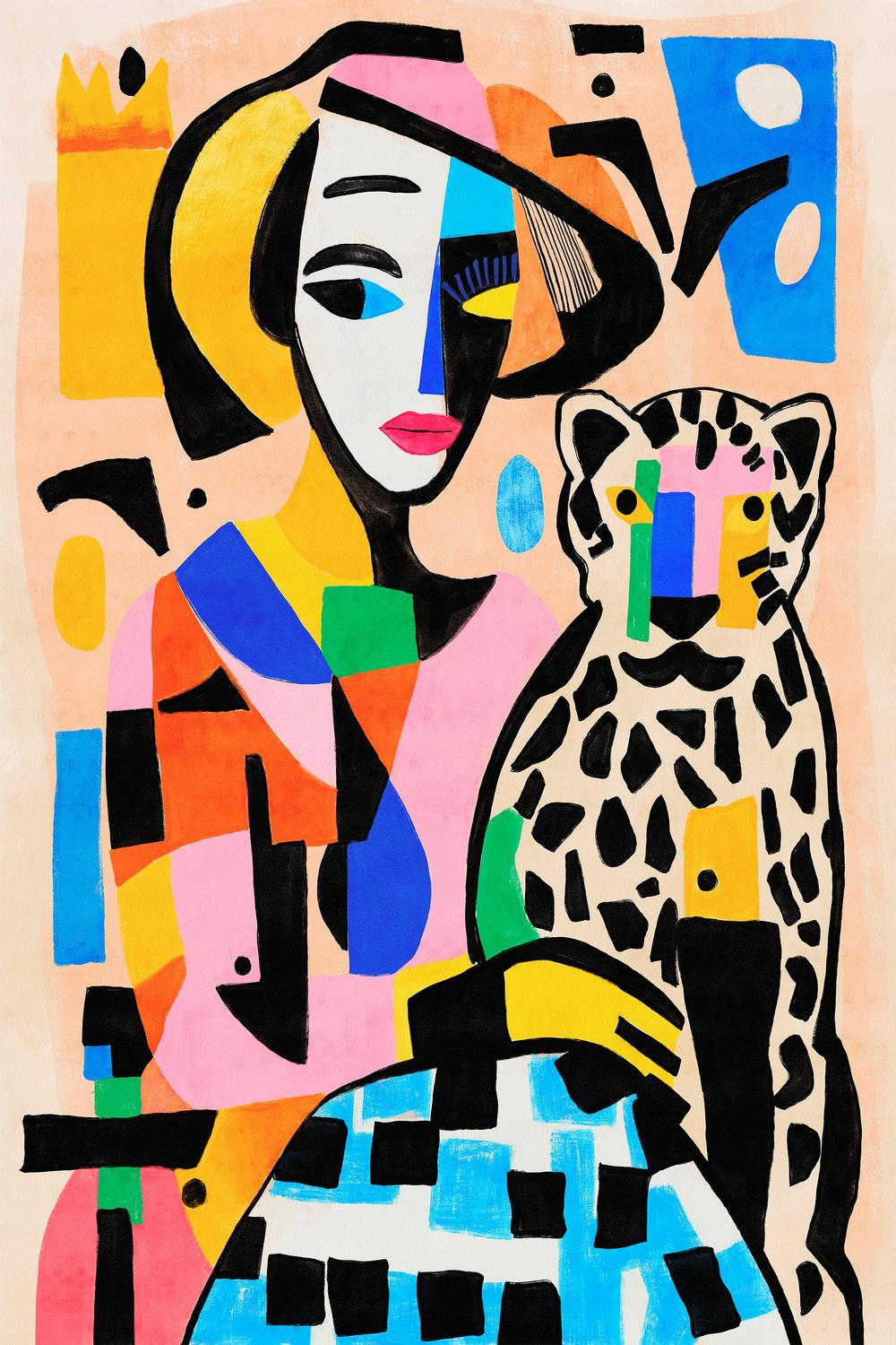 Modern Abstract Leopard Portrait-by-CATS AND DOTZ-wall-art-print-canvas-poster-framed-Gioia