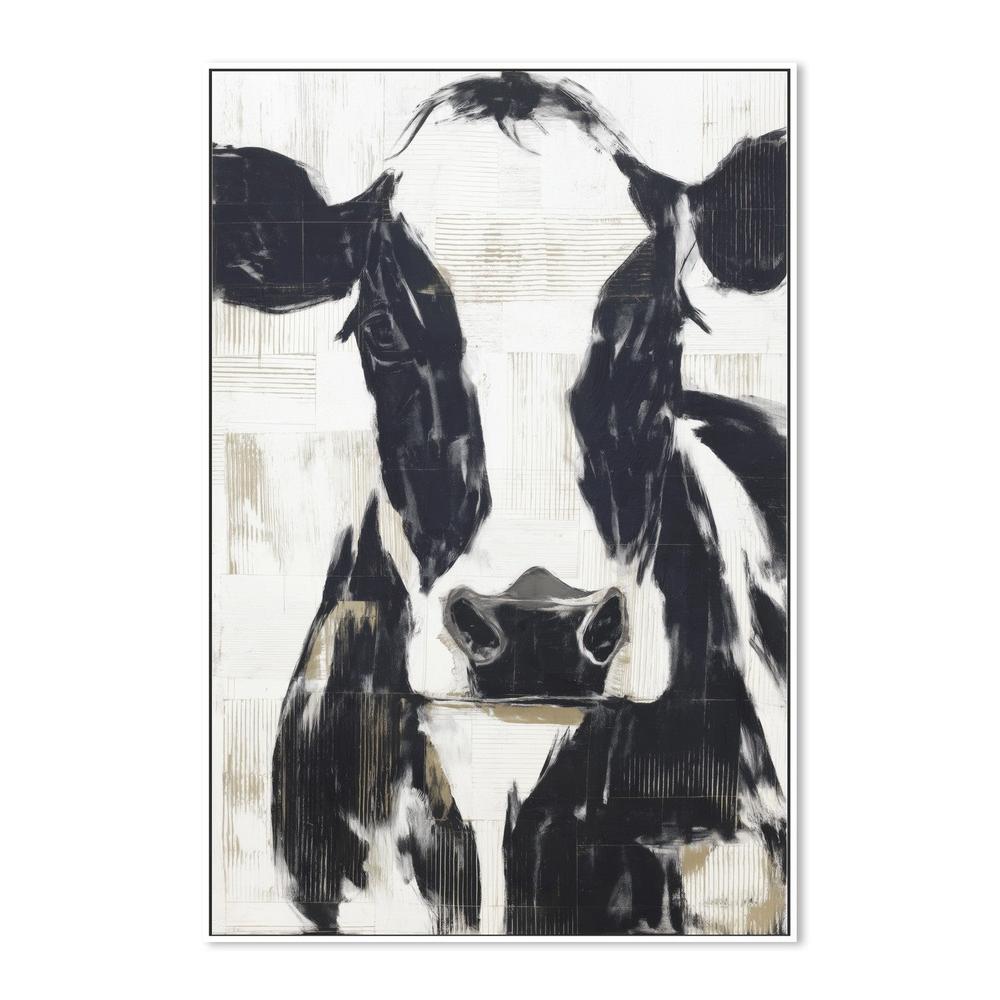 Modern Cow Portrait Monochrome-by-Chromatic Storm Studio-wall-art-print-canvas-poster-framed-Gioia