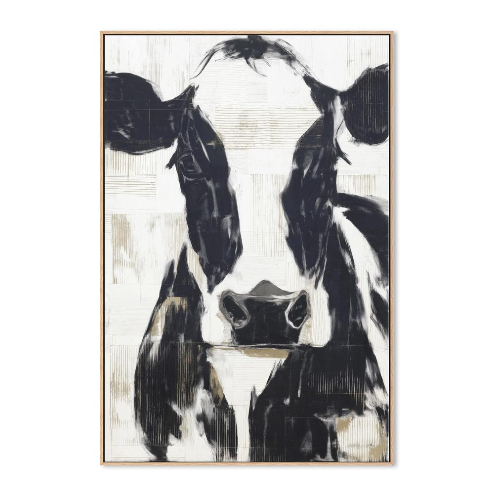 Modern Cow Portrait Monochrome-by-Chromatic Storm Studio-wall-art-print-canvas-poster-framed-Gioia