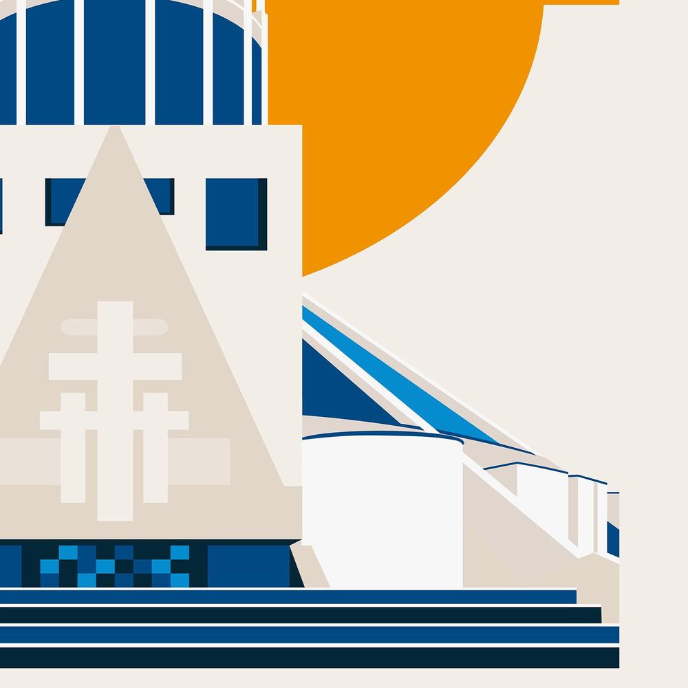 Modern Liverpool Cathedral-by-Retrodrome-wall-art-print-canvas-poster-framed-Gioia
