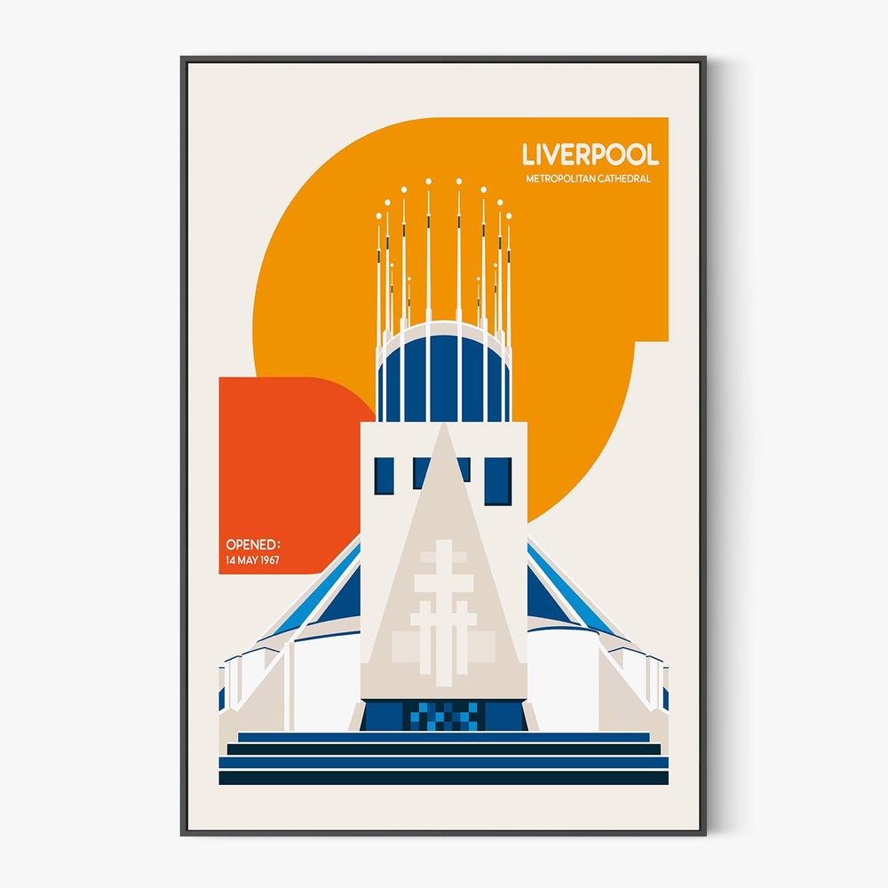 Modern Liverpool Cathedral-by-Retrodrome-wall-art-print-canvas-poster-framed-Gioia
